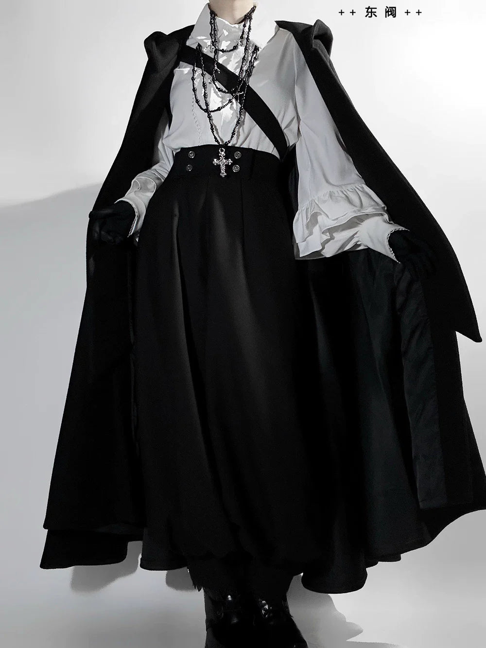 Codename 003 - Ouji Lolita Shirt and Pants Set, Hooded Cape - image 15