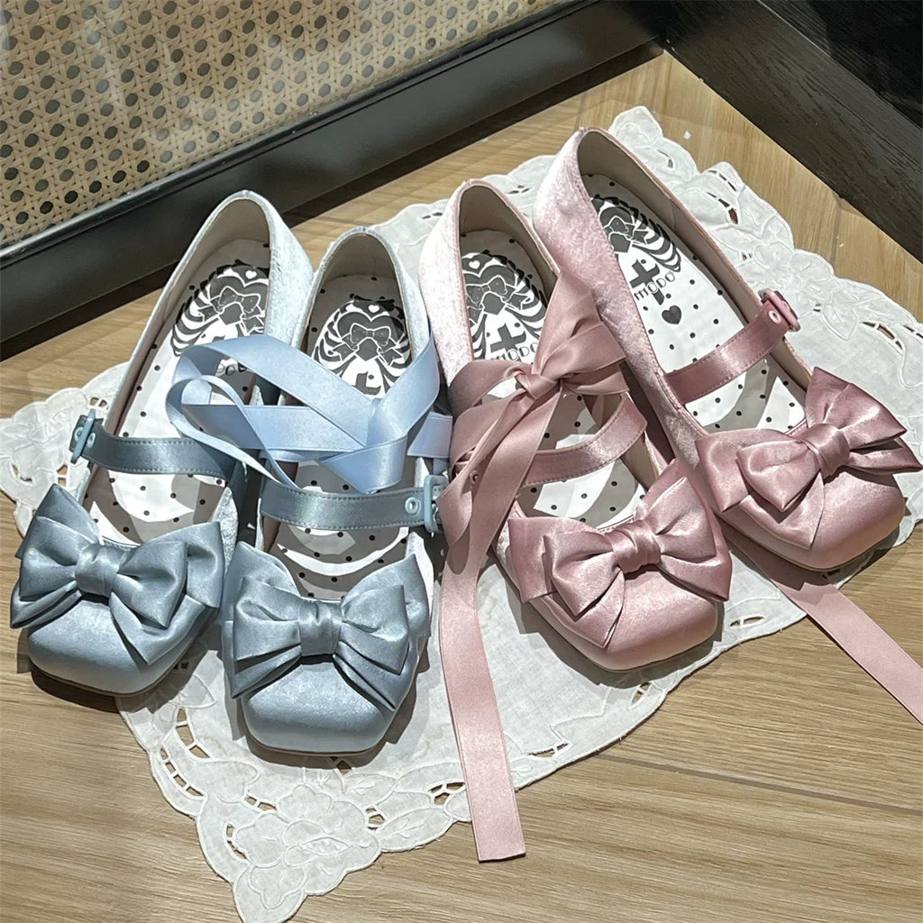 Sisi Elegant Satin Square-Toe Lolita Shoes - image 1