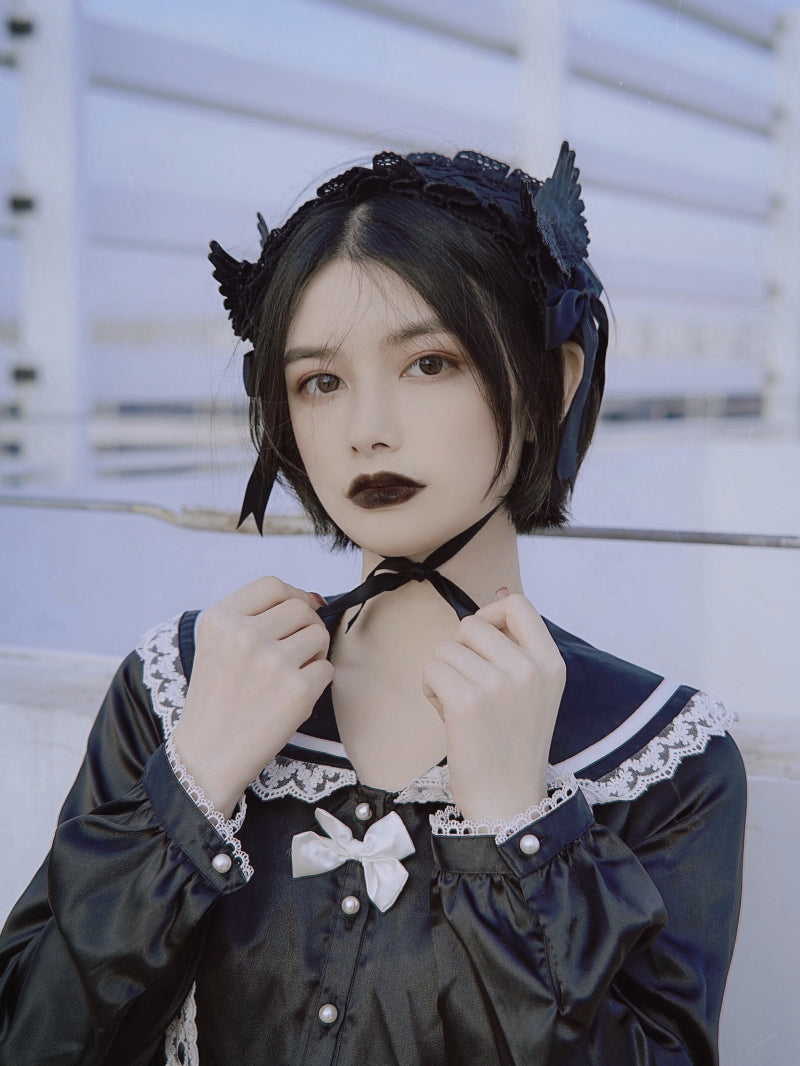 Black Wings Halloween Goth Lolita Hairband - image 3