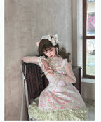 Rose Spring Romance - Cotton Old School Lolita JSK Dress, Floral Print - image 17
