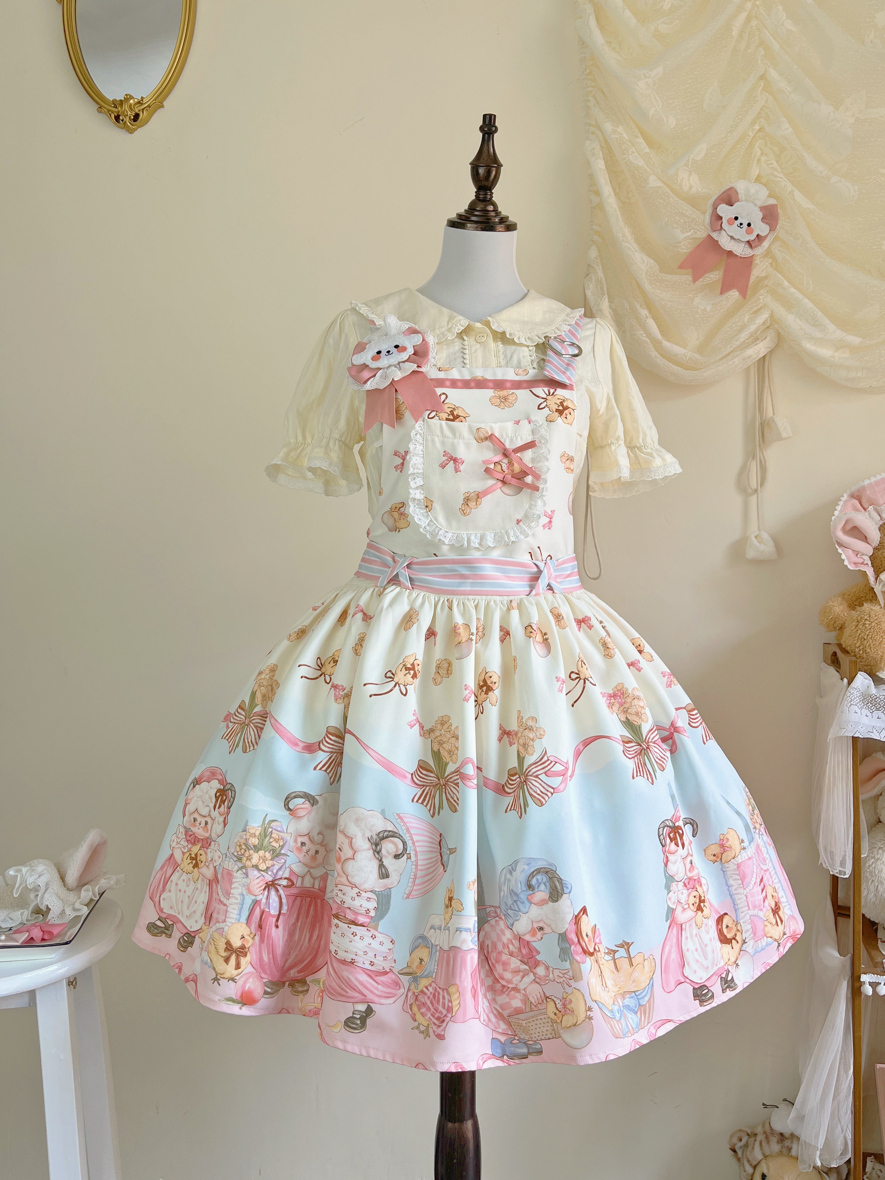 Sheep Pattern Waltz Princess Lolita JSK Salopette - image 5