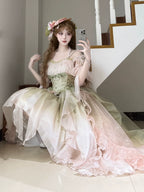 Midsummer Dream - Gradient Color Wedding Lolita JSK Dress Set, Fishbone Waist - image 16