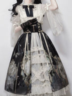 Clock Butterfly - Gothic Lolita Printed Blouse and Corset Skirt Set - image 17