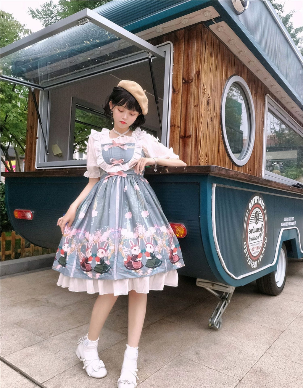 Picnic Bunny Girl - Plus Size Lolita JSK Short Sleeve OP Dress - image 18