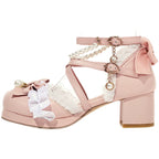 Plus Size Qi Lolita Bow Pearl Sandals - image 18