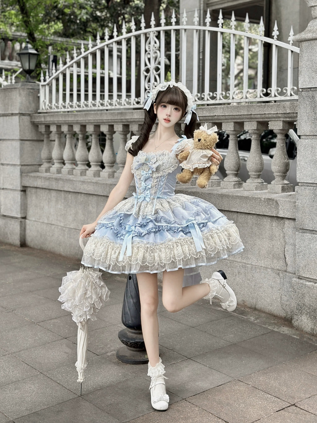 Dreamy Butterfly - Ballet-style Sweet Lolita JSK Dress With Large Bow Trailing - image 14