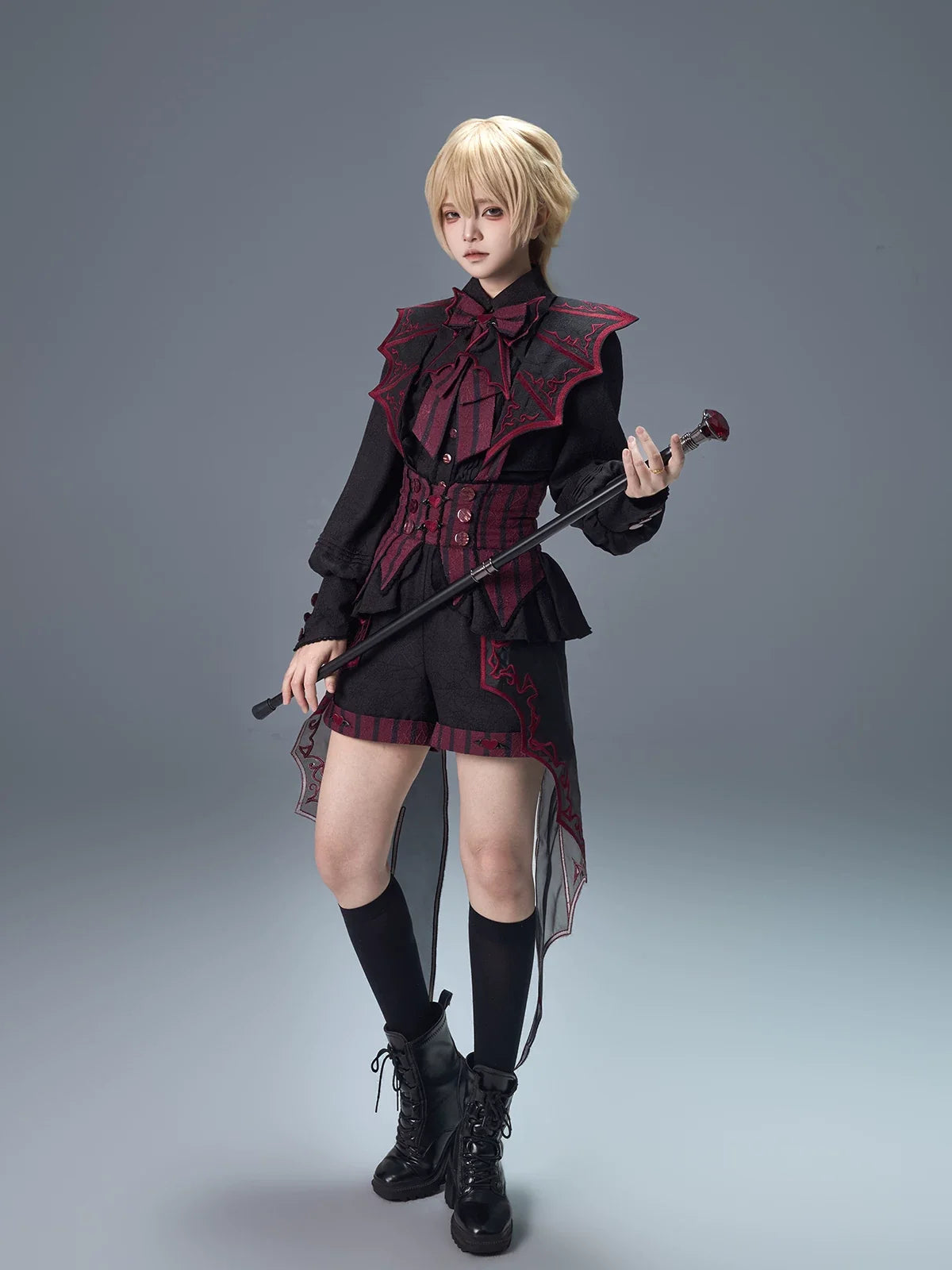 Devils Convention Gothic Ouji Blouse and Suspender Shorts Set - image 11