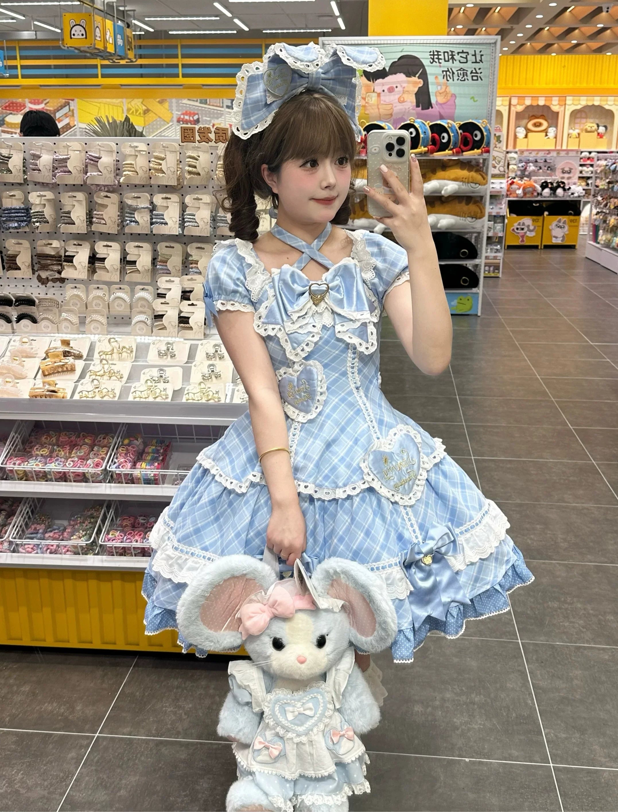 Shibuya Honey - Plus Size Sweet Lolita Plaid OP & JSK Dress - image 13