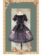 Chandelier - Old School Lolita OP Dress, Polka Dot, Chandelier Print and Accessories - image 14