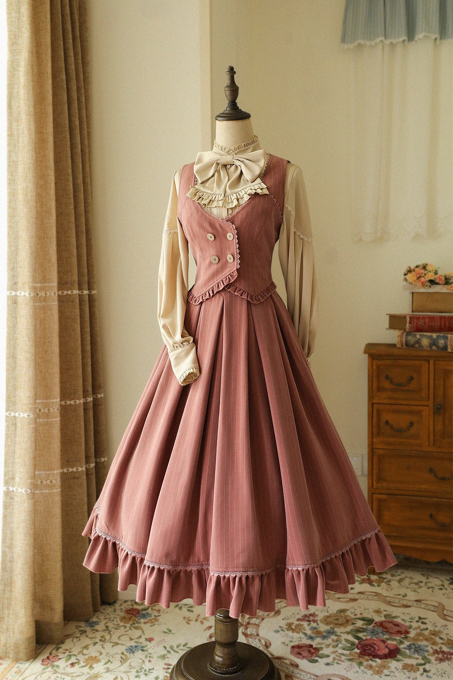 North of the Forest Classic Lolita Striped Vest and Skirt Set - image 2