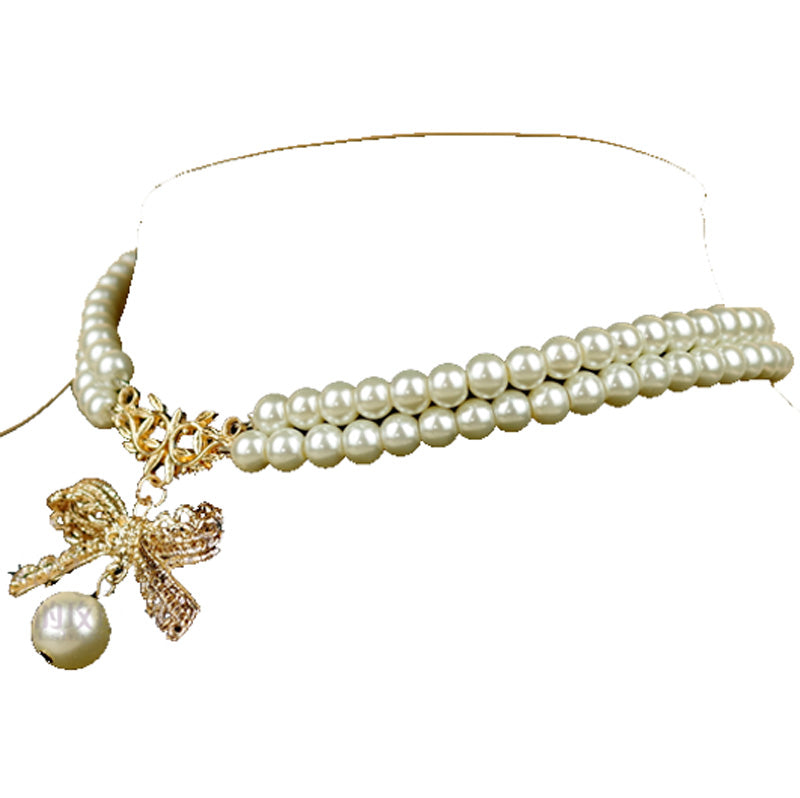 Pearl Chain Lace Bow Lolita Kawaii Necklace - image 11