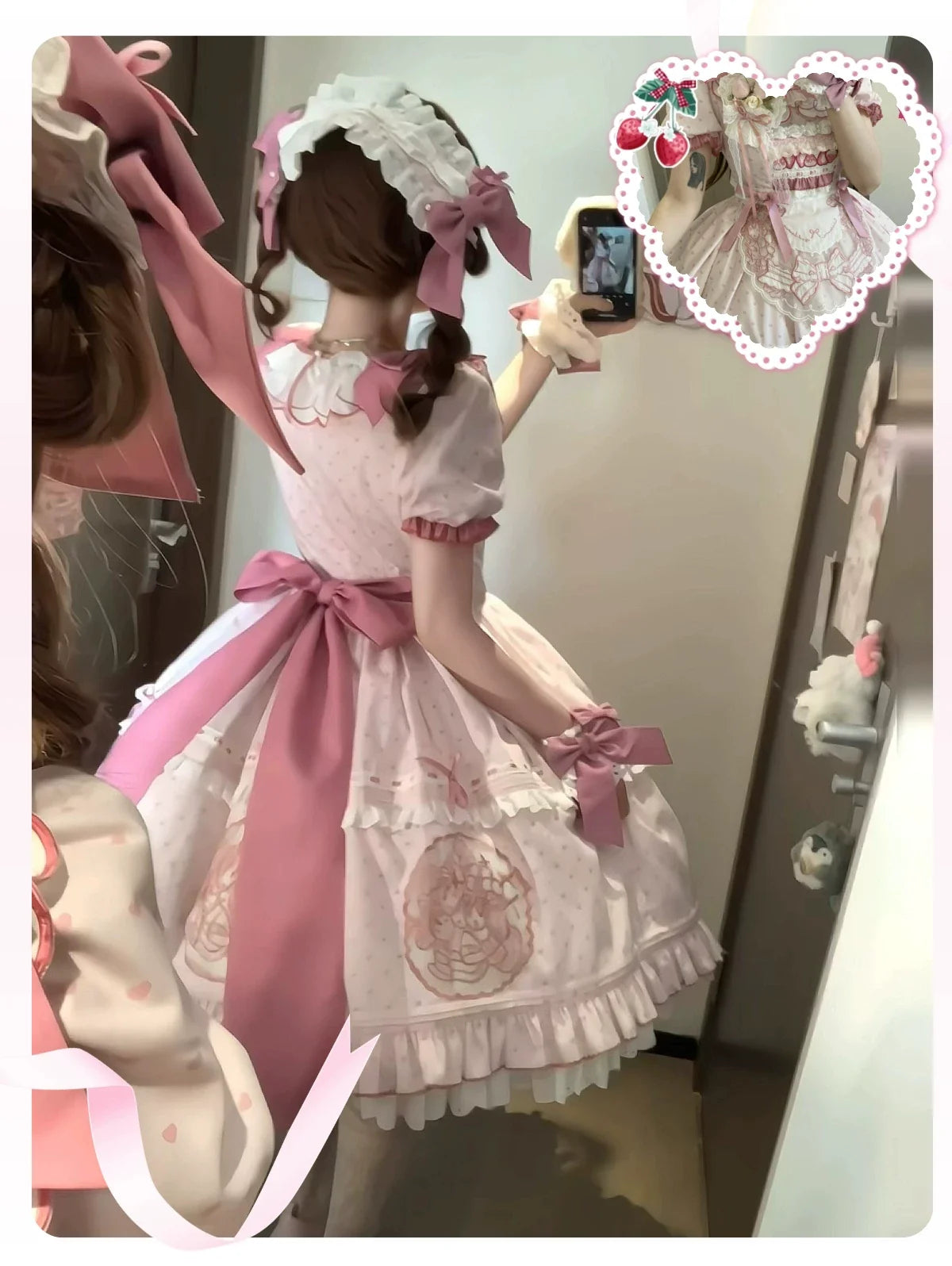 Berry Trap Embroidered Sweet Lolita OP Dress and Accessories - image 10