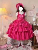 Cotton Gothic Lolita Long JSK, Drawn-up Hem - image 37