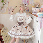 Pie Milk Cherry - Sweet Lolita Salopette and Blouse - image 4