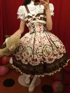 Cookie Treasure Box - Sweet Lolita Dessert Printed JSK Dress with Ribbon Bows - image 15