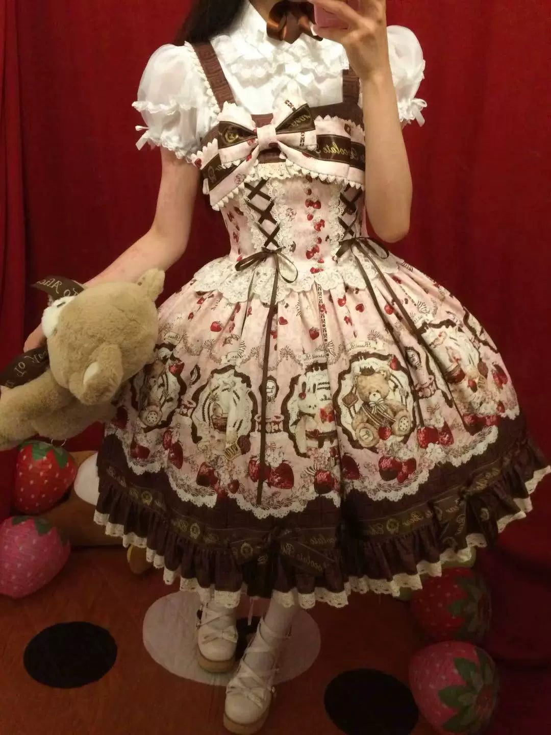 Cookie Treasure Box - Sweet Lolita Dessert Printed JSK Dress with Ribbon Bows - image 15
