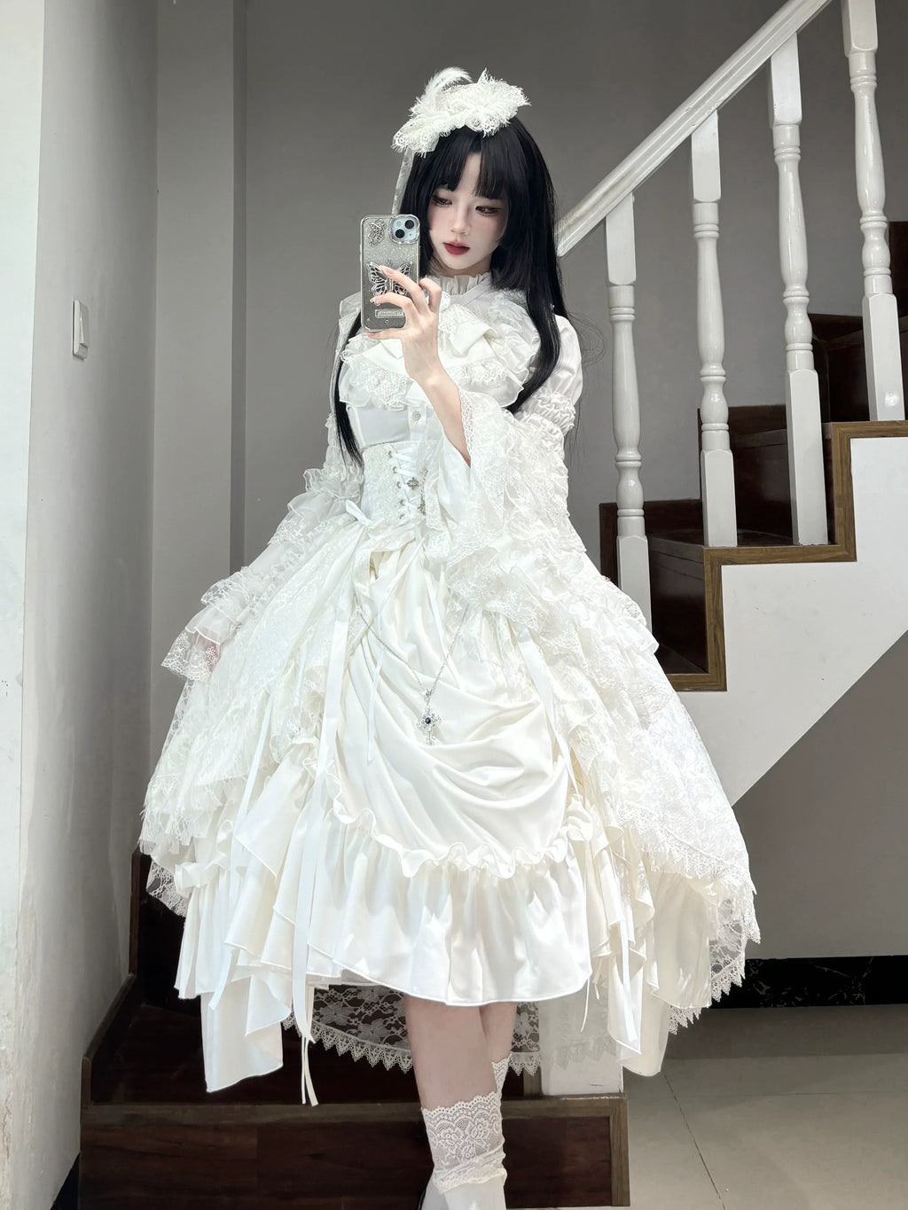 Eternal Taboo - Gothic Lolita Dress with Princess Sleeve Shirt - image 3