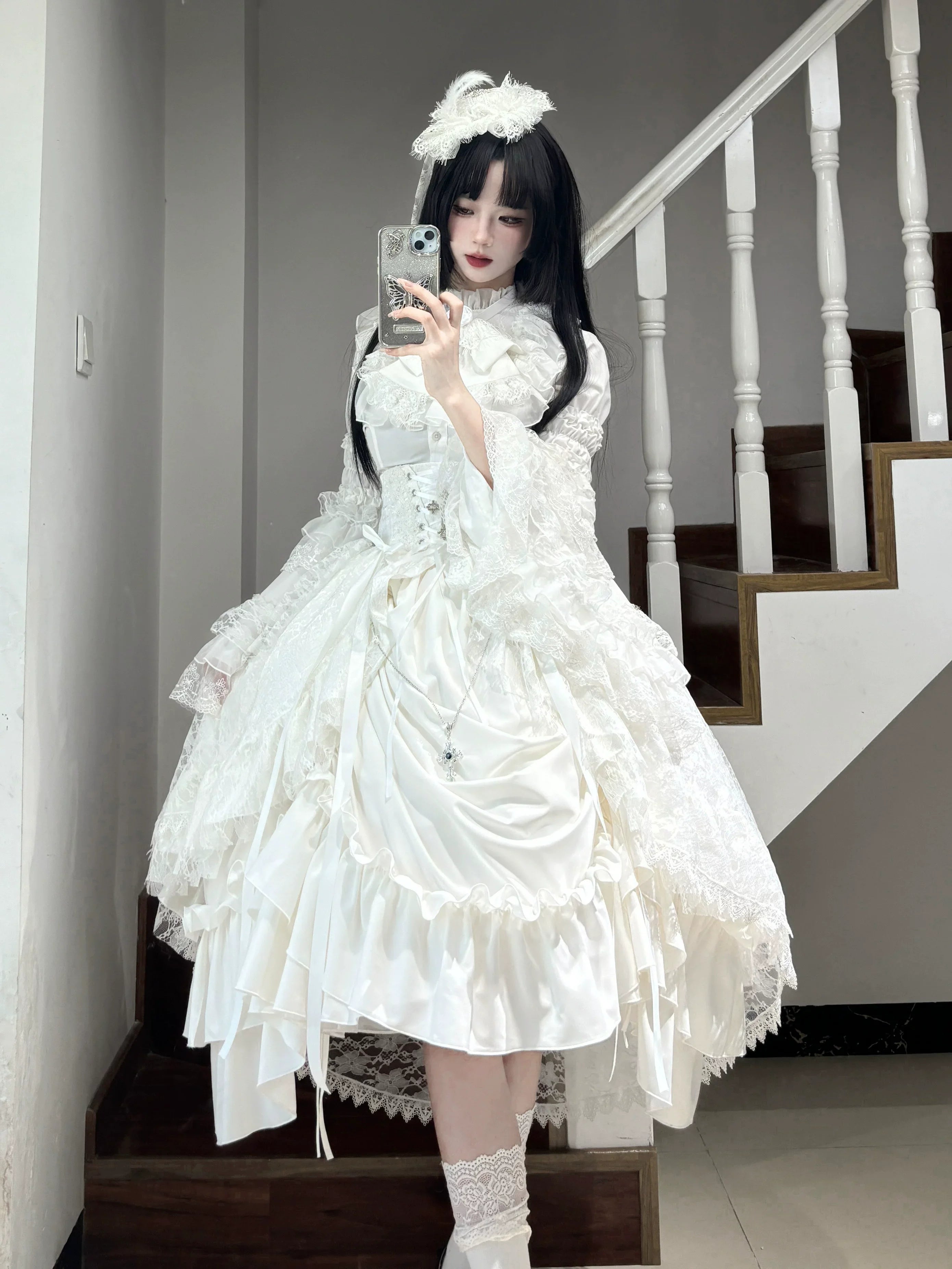 Eternal Taboo - Gothic Lolita Dress with Princess Sleeve Shirt - image 3