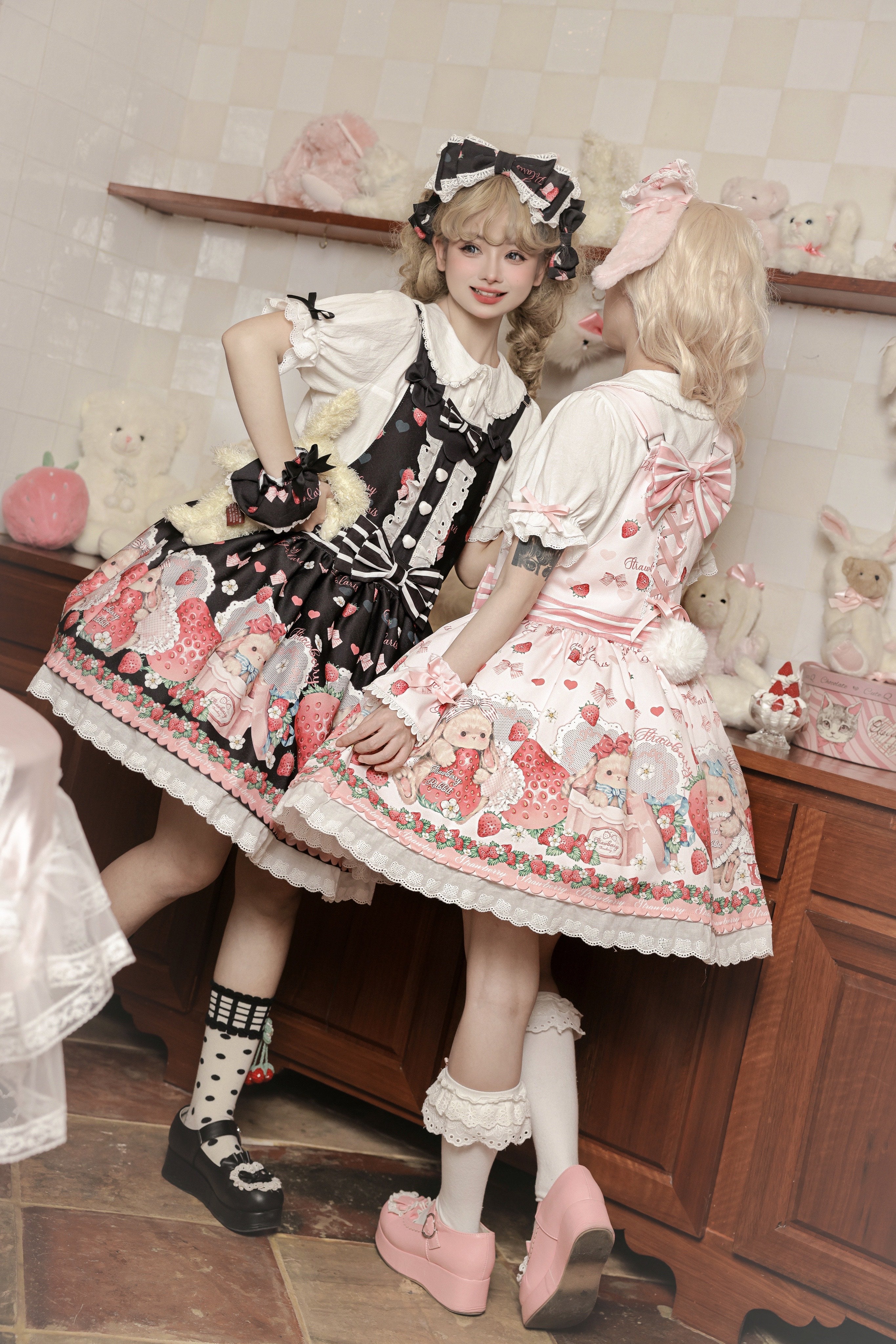 Rabbit Berry Gift Box - Sweet Lolita Salopette and Dress Set - image 2