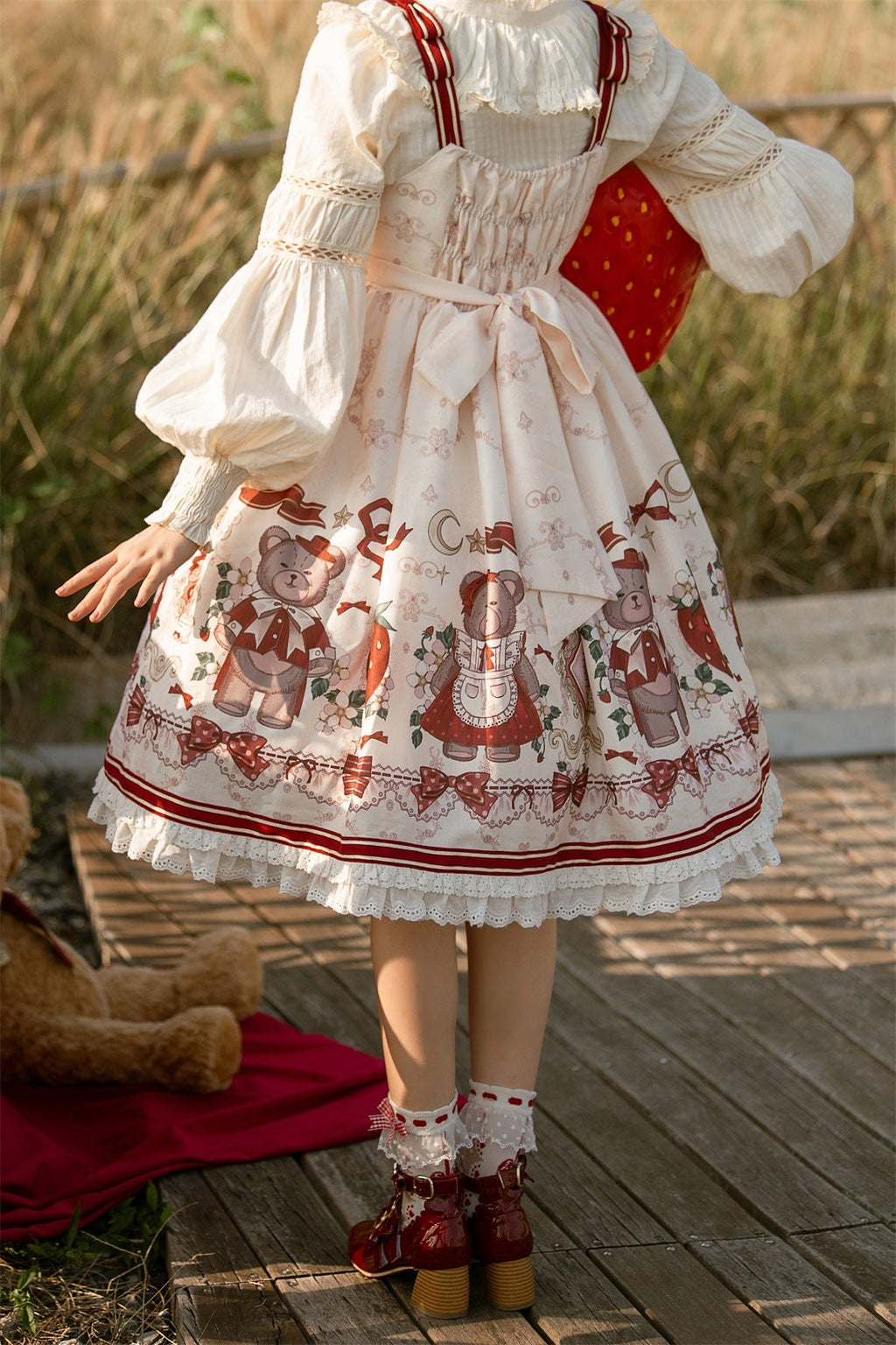 Christmas New Year Winter Lolita JSK Coat Set - image 11