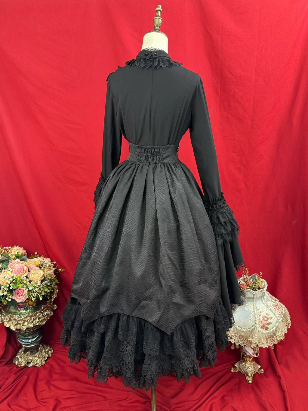 Broken Winged Bat - Gothic Lolita Shirt & SK Set, Bat-wing Shaped Hem - image 14