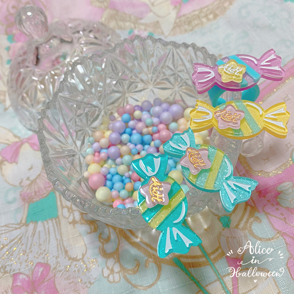 Rainbow Candy - Sweet Lolita Ring Hairclip - image 21