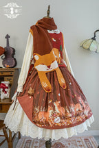 Chubby Fox in the Forest - Kawaii Lolita Accessories Knitted Fox Scarf Embroidered Faux Collar - image 26
