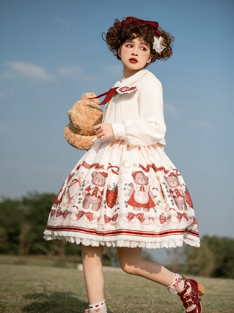 Winter Gift - Kawaii Lolita JSK and Coat Set - image 3