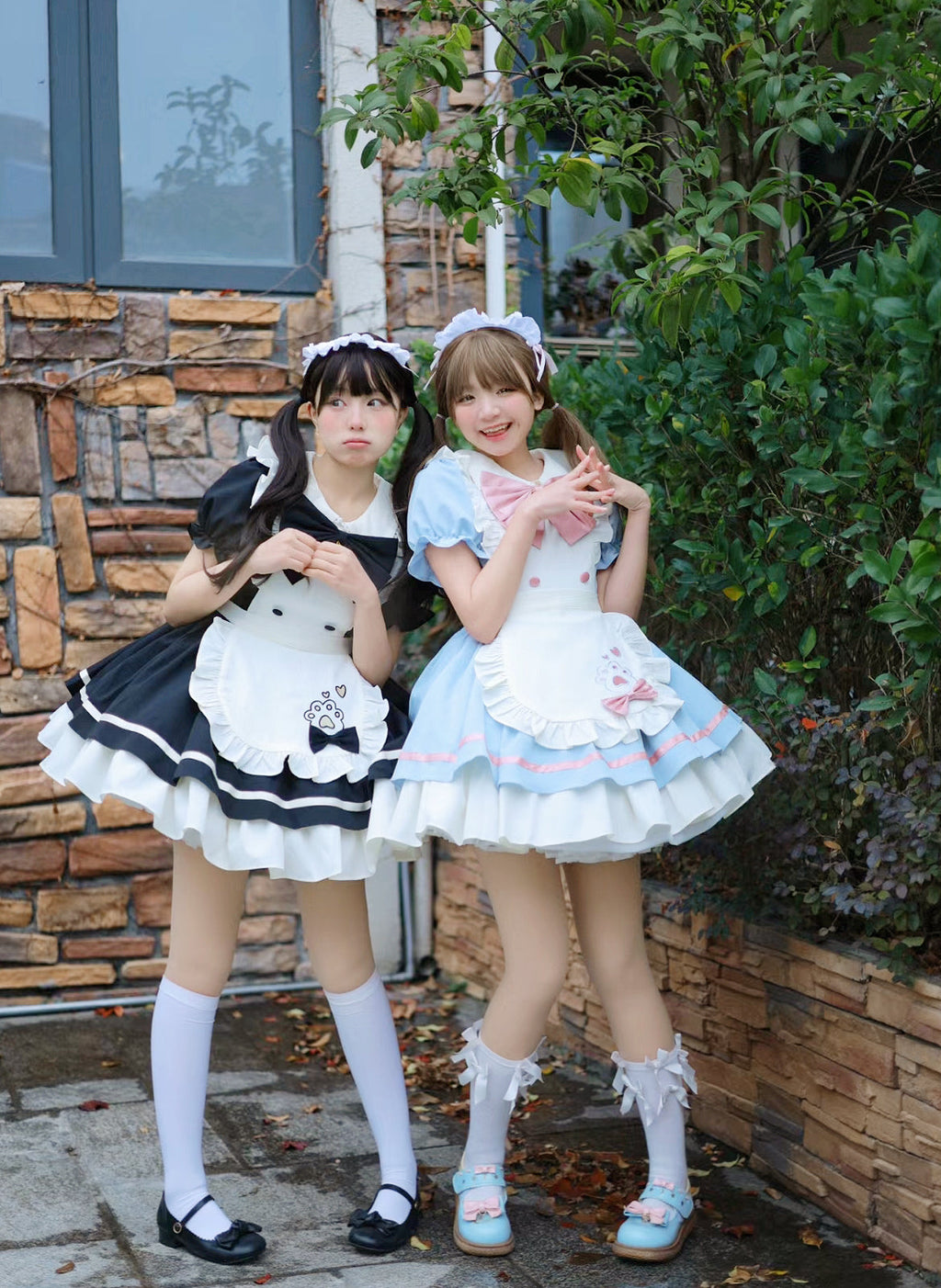 Cat Cafe - Maid Lolita OP dress with Detachable Bow and Apron - image 1
