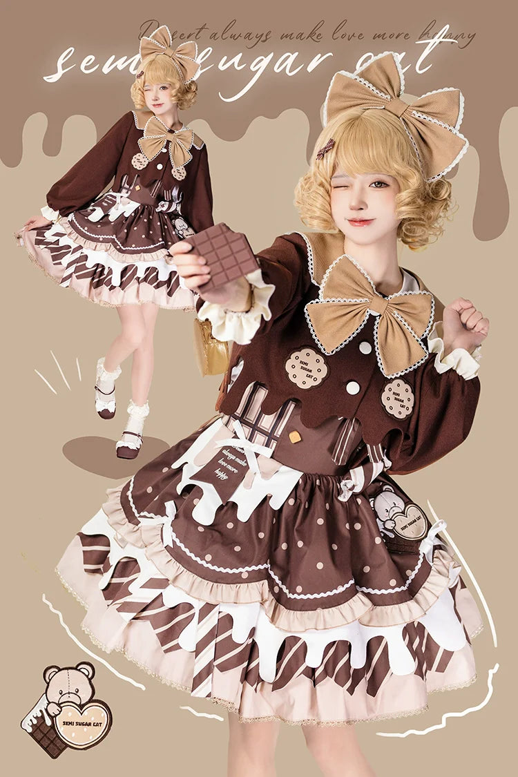 Chocolate Milk Pie - Sweet Lolita JSK Dress Summer Salopette - image 13