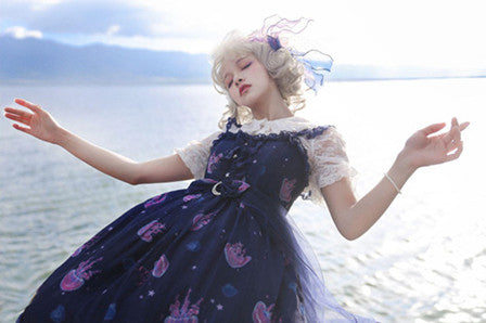 Jellyfish Meteor - Chiffon Fairy Jellyfish Printed Lolita JSK - image 7