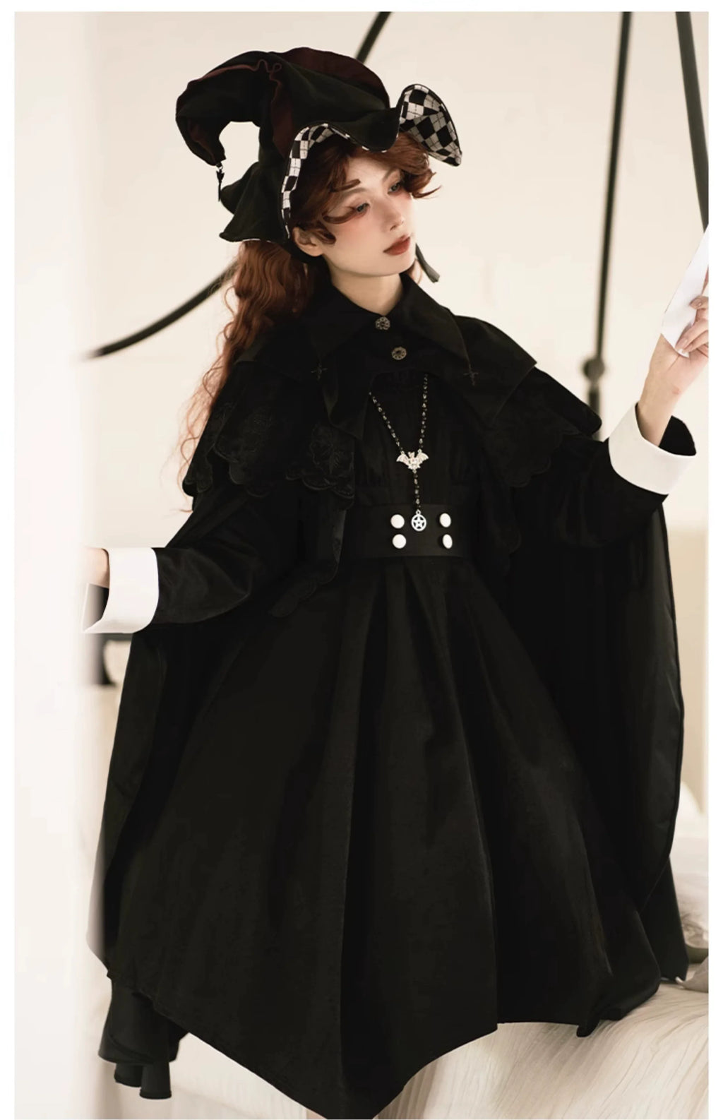 Pilgrim - Black Gothic Lolita Cape, Detachable 2-Piece - image 10