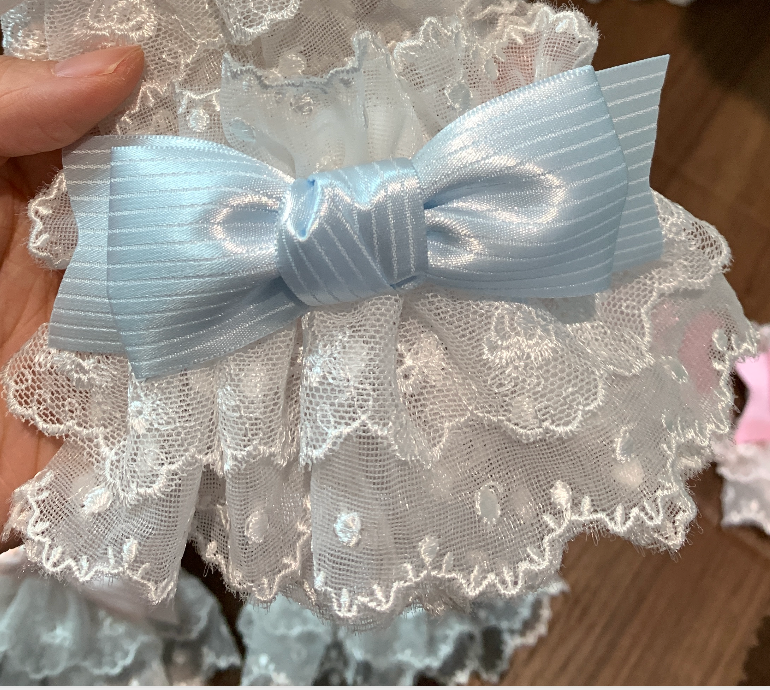 Sweet Lolita Lace Bow Cuffs, Elastic Wrist - image 17