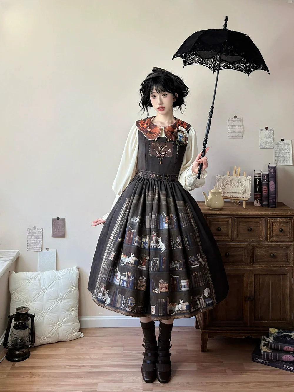 German Bookshelf - Classic Lolita Printed JSK Dress - image 10