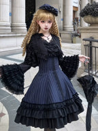 Six-Panel Gothic Lolita JSK Dress with Tiered Ruffles - image 2