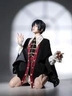Vampire Youth - Ouji Lolita Bat Shaped Cape Set, Gold Embroidery & Red Accents - image 12