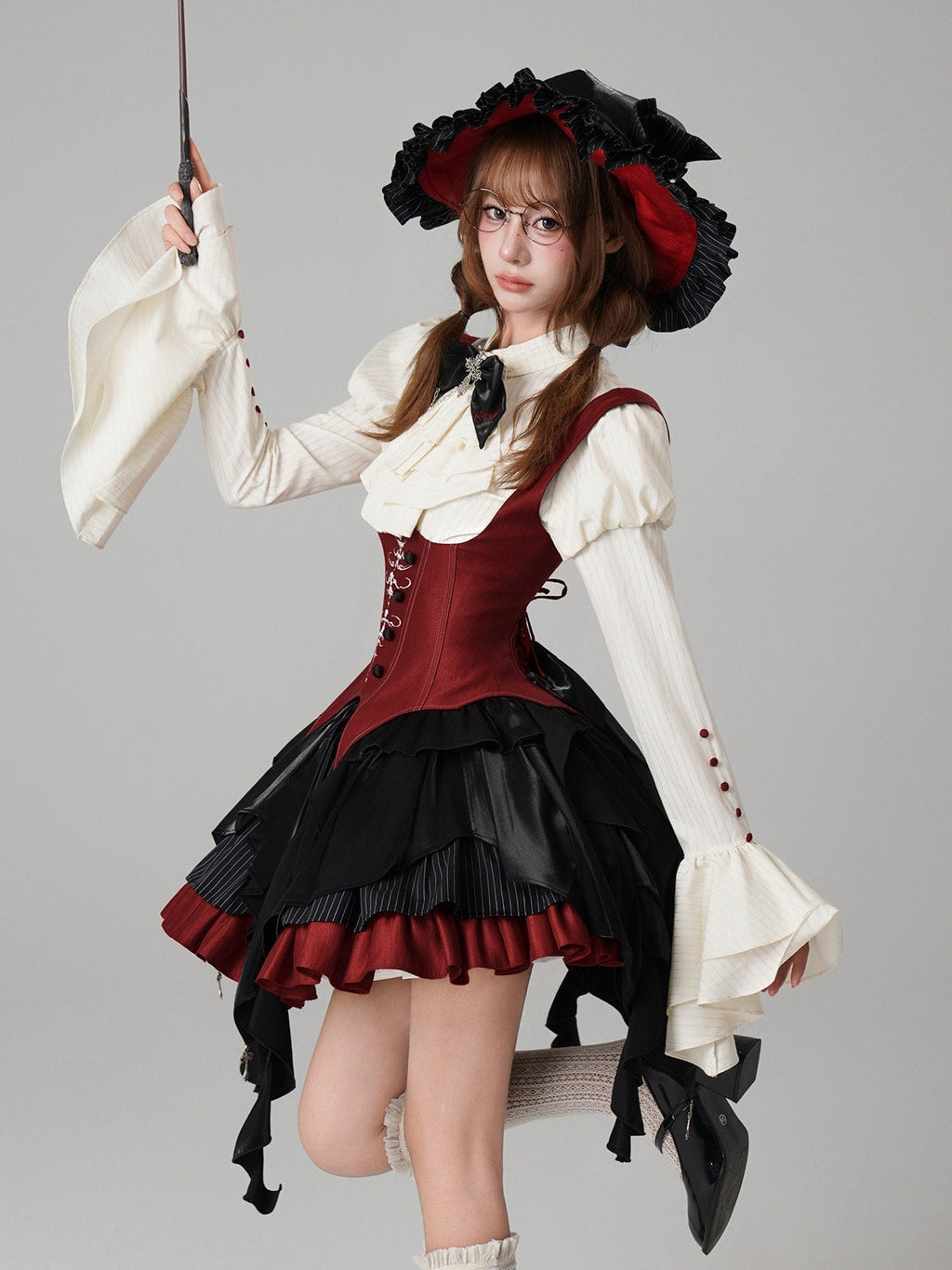 Upside-Down Curse Gothic Lolita Red Dress Set - image 19