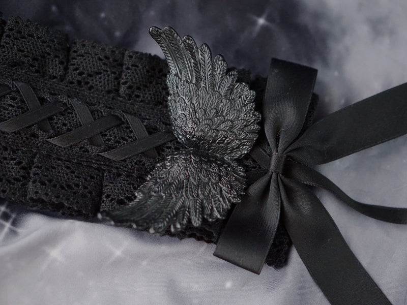 Black Wings Halloween Goth Lolita Hairband - image 17