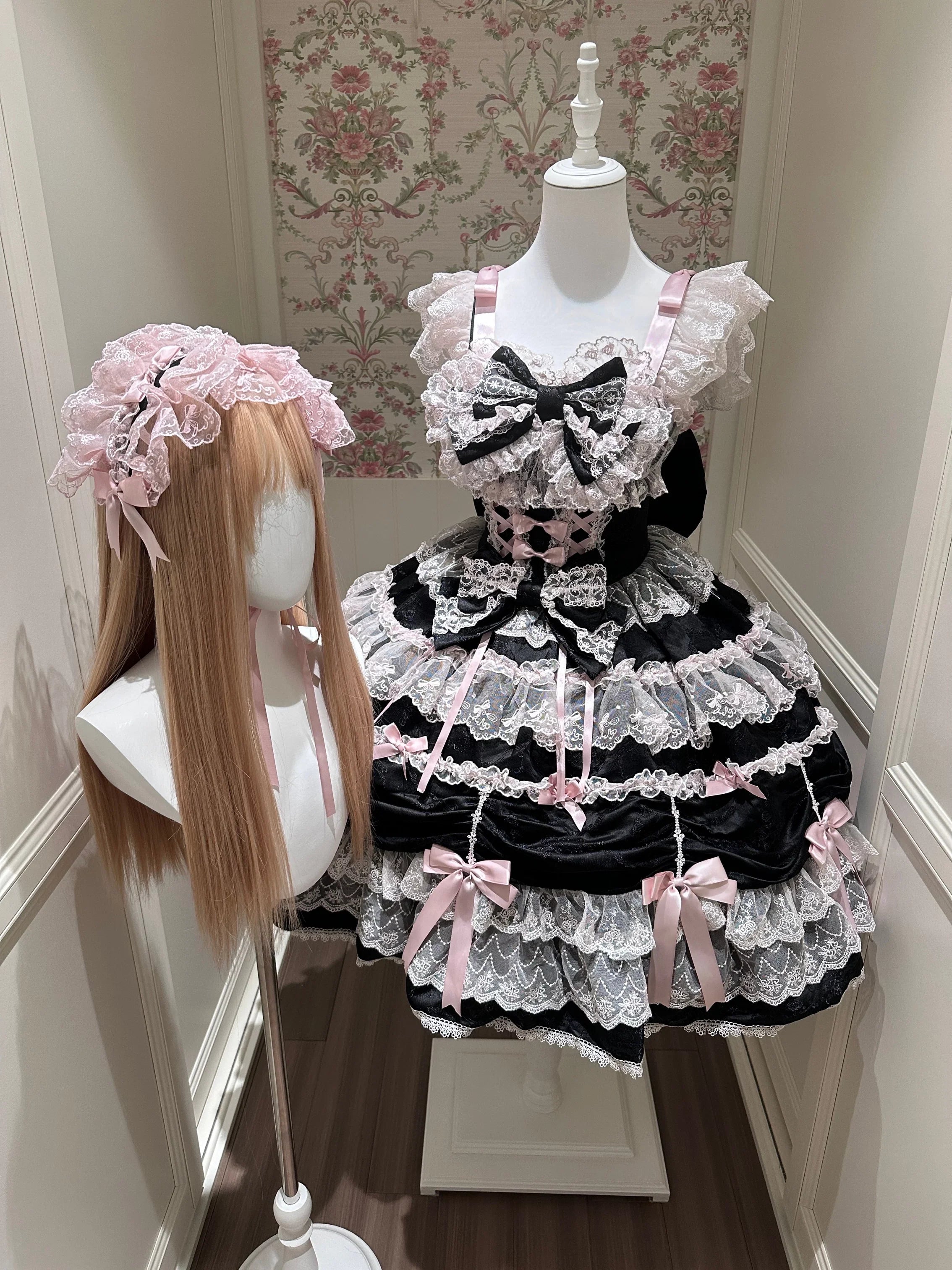 Satin Gift Box - Sweet Lolita JSK Dress, Bows and Layered Lace - image 11