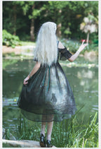 Cyan - Morning of Pine Forest - Elegant Lolita Bear Print Skirt - image 16