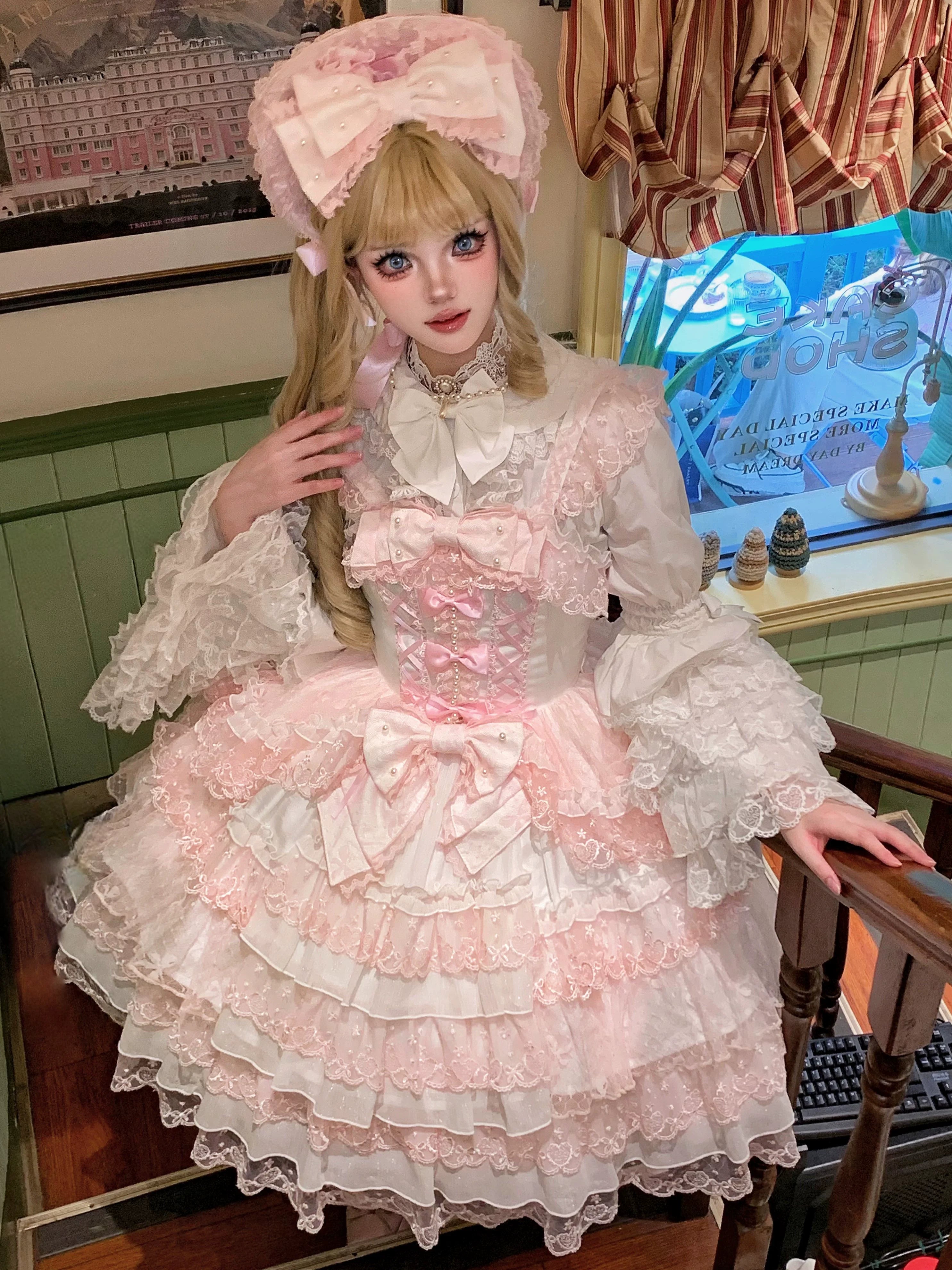 Sugar Girl Love Overture Sweet Lolita Tiered Ruffle JSK and Accessories - image 12