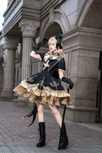 Glitter Oath - Military Lolita OP Dress with Detachable Split Tail Cloak - image 9