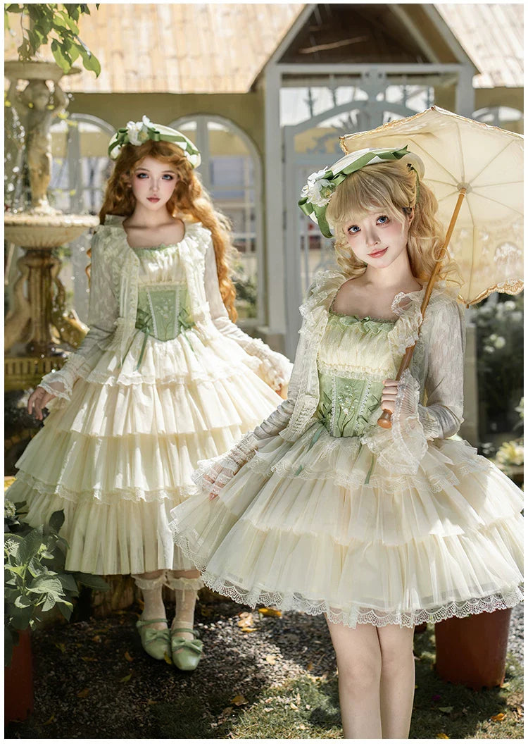 Lily of the Valley Whisper - Embroidered Classic Lolita Corset JSK Dress - image 10