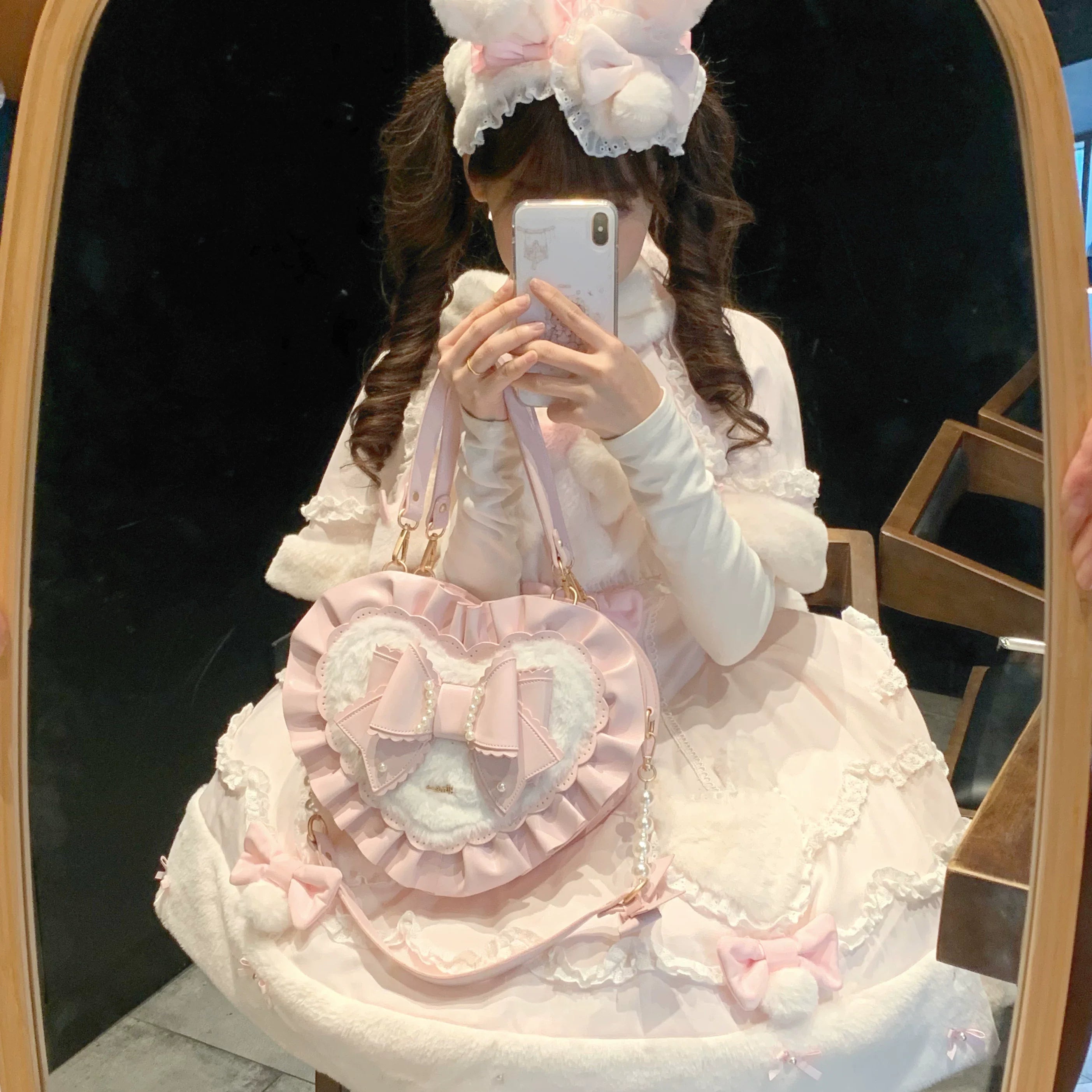 Small Gift Box - Sweet Lolita Heart Handbag, Bow Accent - image 13