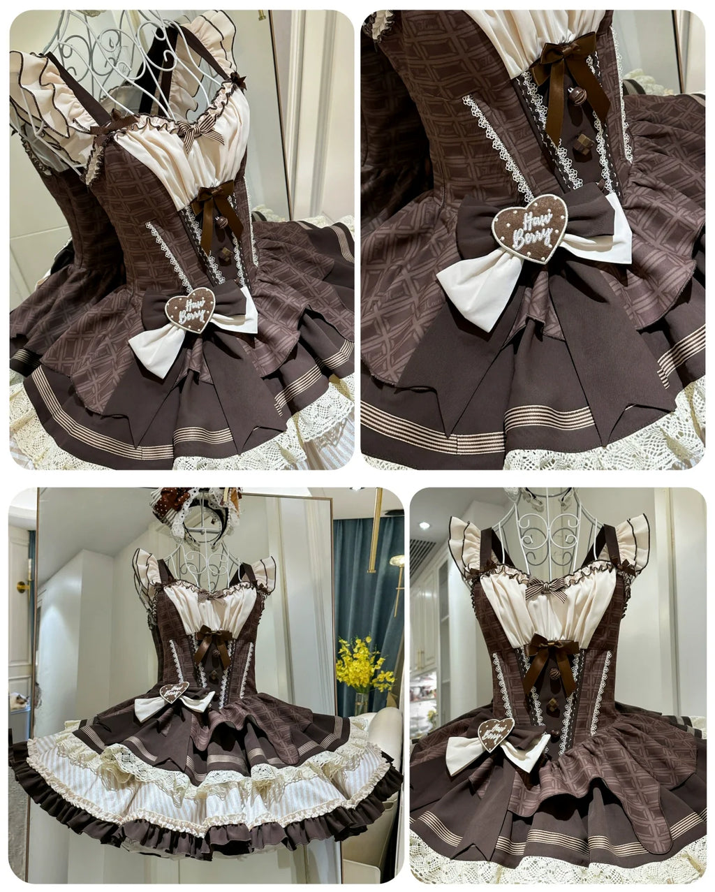 Thin Choco - Sweet Lolita Petite JSK Puffy Mini Dress KC - image 28