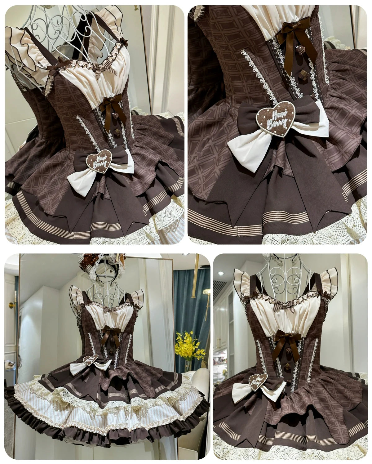 Thin Choco - Sweet Lolita Petite JSK Puffy Mini Dress KC - image 28