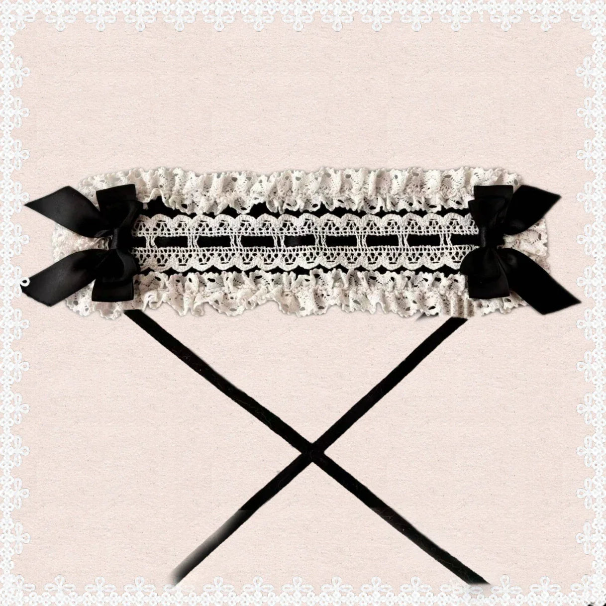 First Otome Black Old School Lolita OP Dress, Lace Details - image 19