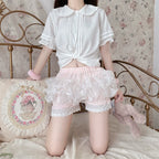 Cotton Lolita Bloomers, Ruffled Hem Cake Safety Shorts - image 21