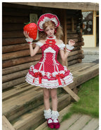 Old School Lolita Halter Neck OP Dress, Polka Dot Accent - image 18