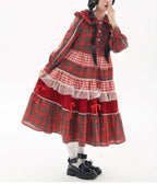 Vintage Lolita OP Dress Red Lolita Plaid Dress for Spring Summer - image 16